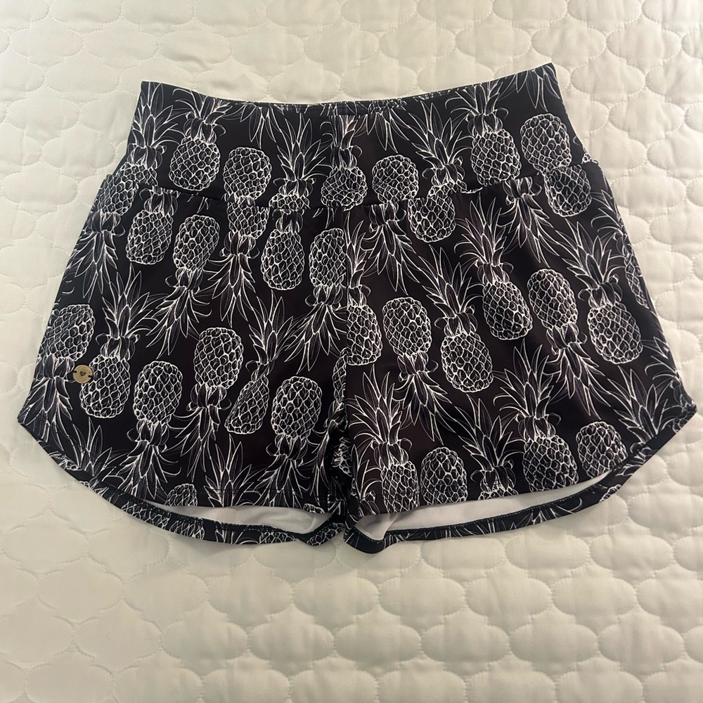 Pineapple Print Women's Athletic Shorts